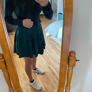 Green accordion skirt